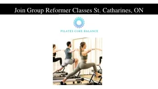 Join Group Reformer Classes St. Catharines, ON
