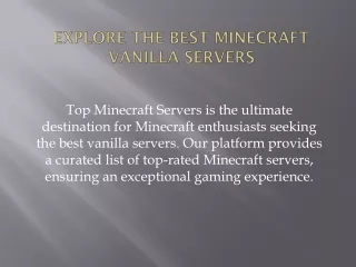 Explore the Best Minecraft Vanilla Servers