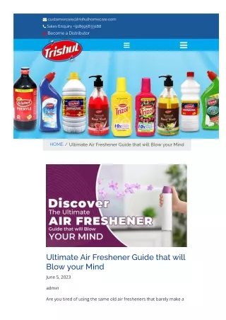 Ultimate Air Freshener Guide that will Blow your Mind