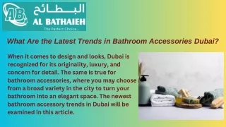 What Are the Latest Trends in Bathroom Accessories Dubai