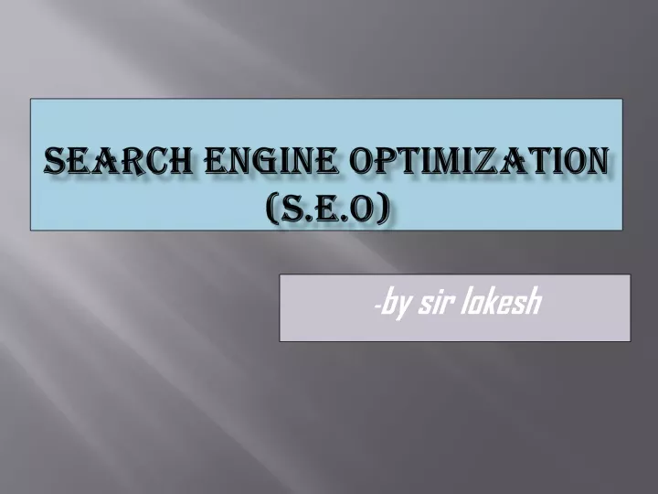 search engine optimization s e o