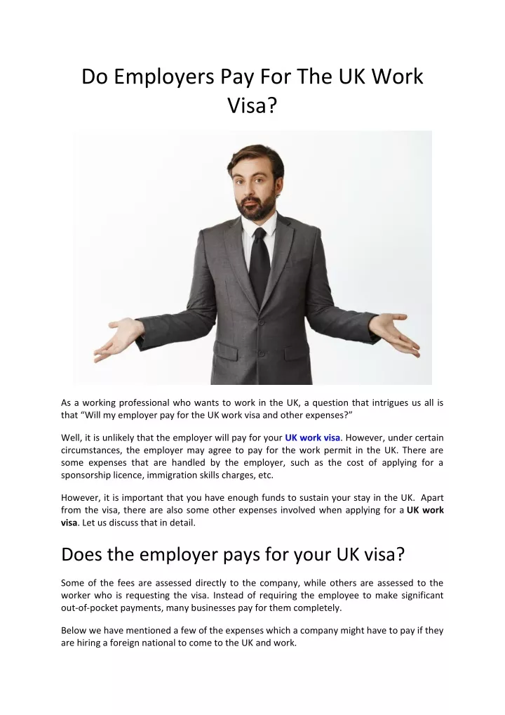 do employers pay for the uk work visa