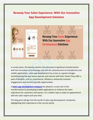 revamp your salon experience with our innovative