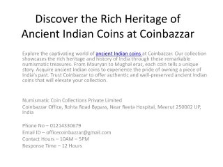 Discover the Rich Heritage of Ancient Indian Coins