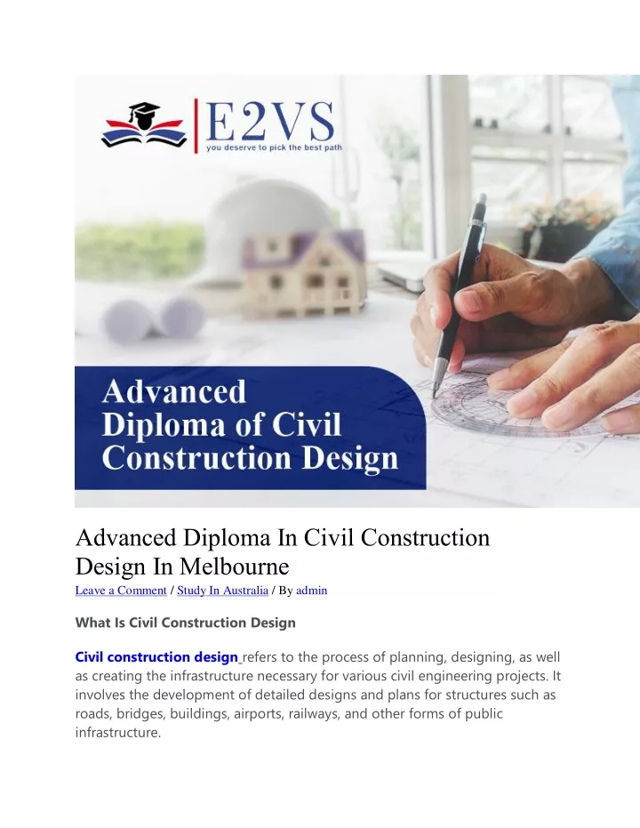 advanced diploma in civil construction design