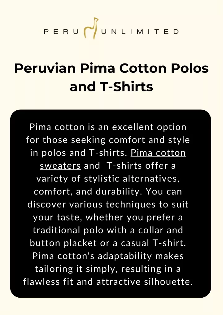 peruvian pima cotton polos and t shirts