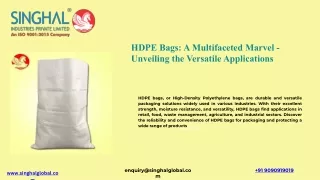 hdpe bags a multifaceted marvel unveiling