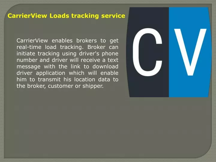 carrierview loads tracking service