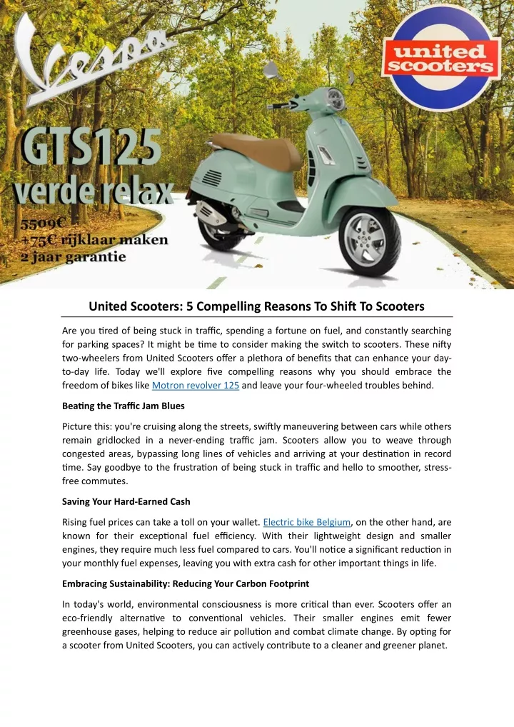 united scooters 5 compelling reasons to shift