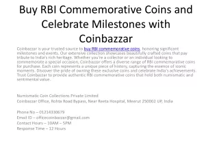 Buy RBI Commemorative Coins and Celebrate Milestones with