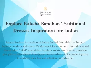 Explore Raksha Bandhan Traditional Dresses Inspiration for Ladies