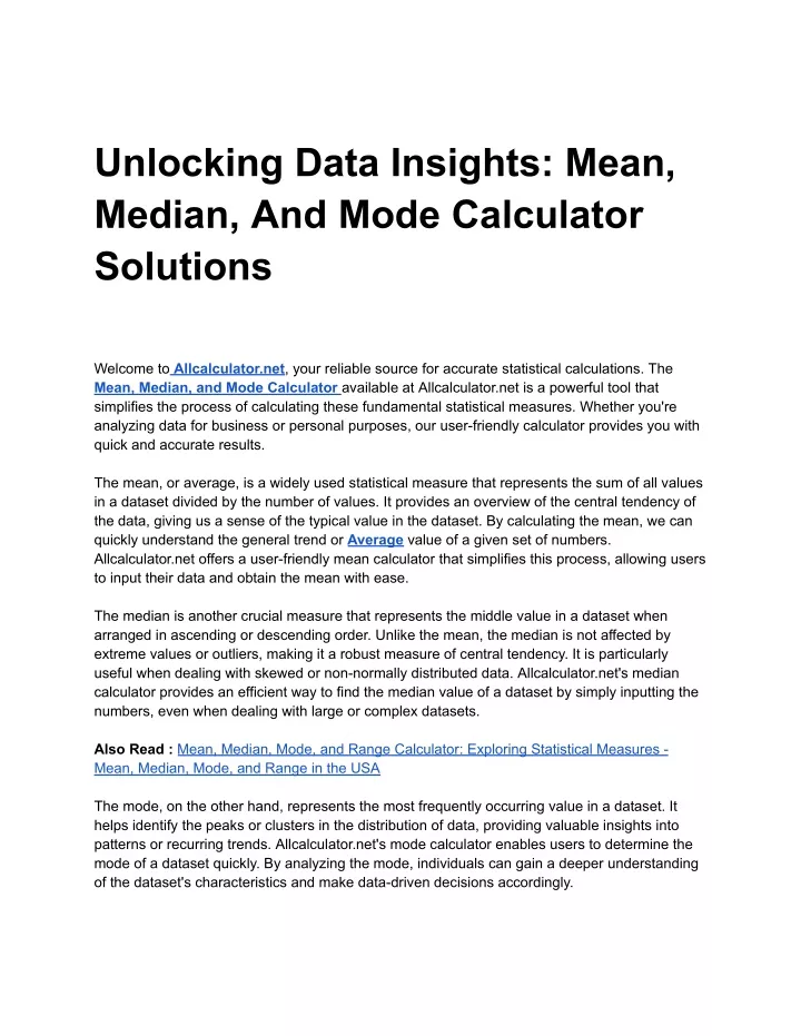 unlocking data insights mean median and mode