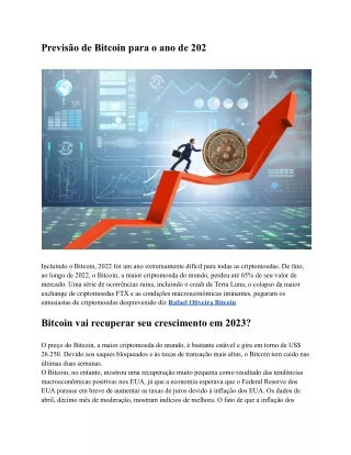 Previsões de  Rafael Oliveira Bitcoin para 2023