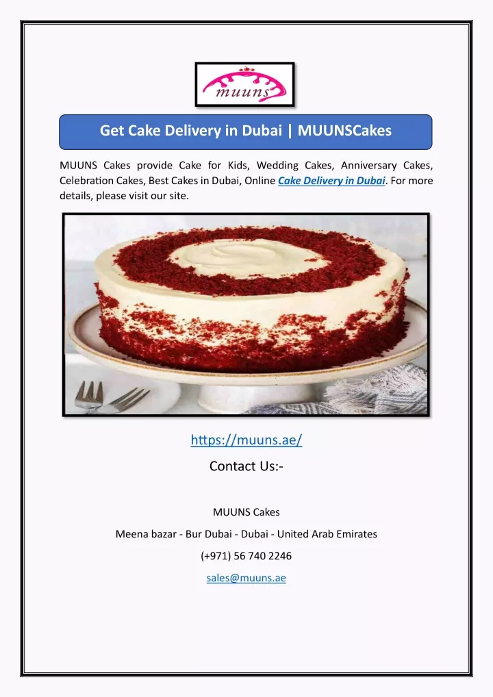 get cake delivery in dubai muunscakes