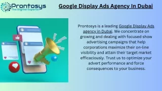 Google Display Ads Agency In Dubai | Prontosys UAE