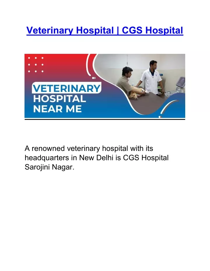 veterinary hospital cgs hospital