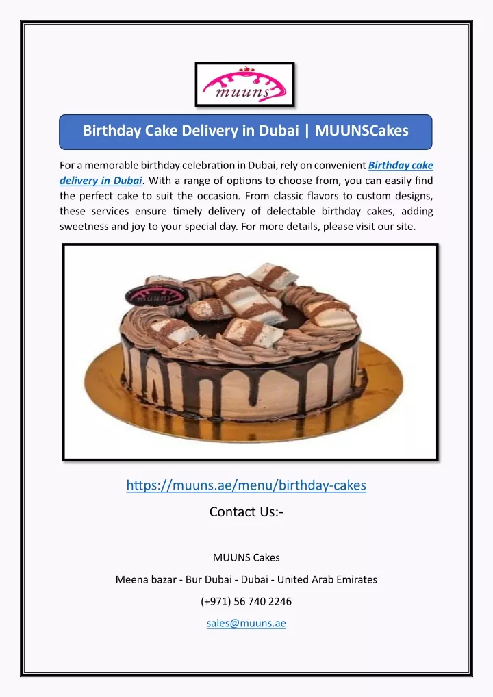 birthday cake delivery in dubai muunscakes