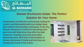 Shower Enclosures Dubai The Perfect Solution for Your Home