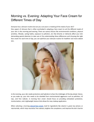 morning vs evening adapting your face cream