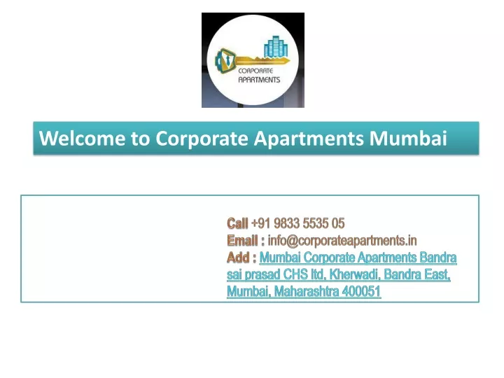 welcome to corporate apartments mumbai