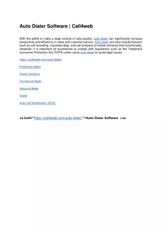 Auto Dialer Software