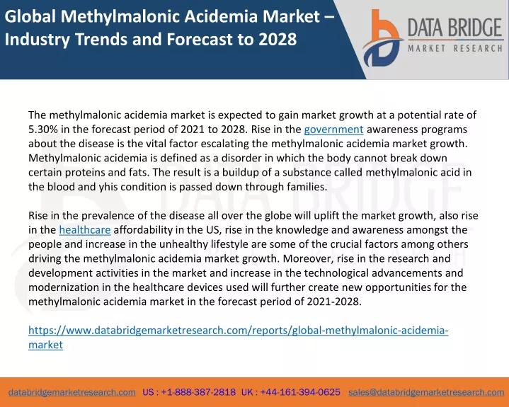 global methylmalonic acidemia market industry