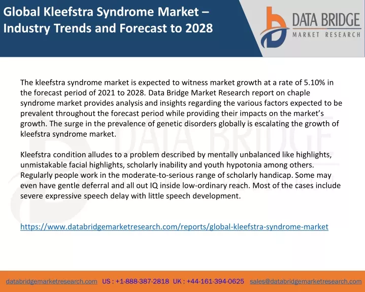 global kleefstra syndrome market industry trends