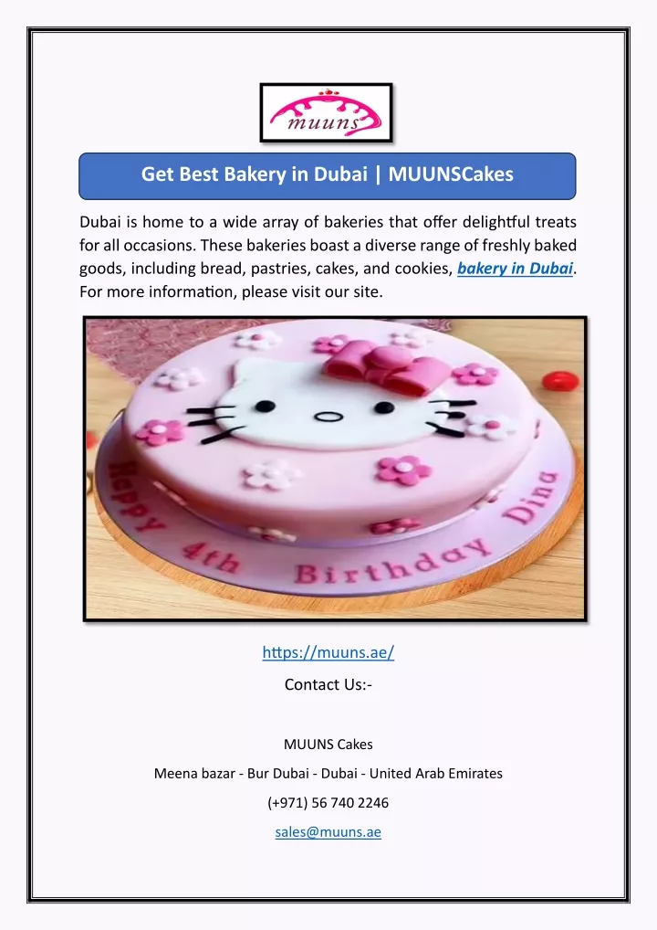 get best bakery in dubai muunscakes