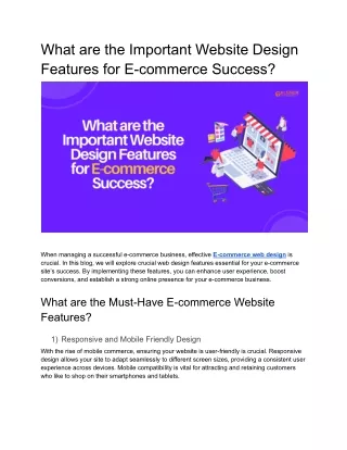 what are the important website design features
