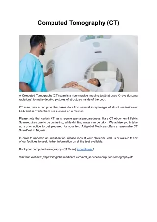 CT Scan Test In Nigeria