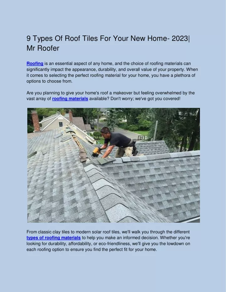 9 types of roof tiles for your new home 2023