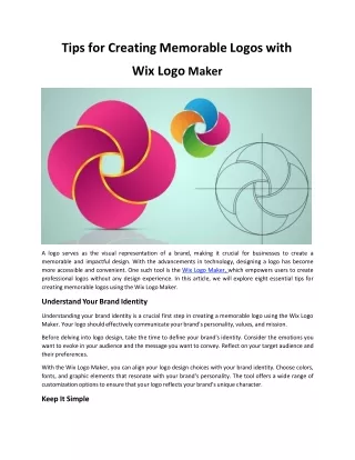 Tips for Creating Memorable Logos with Wix Logo Maker