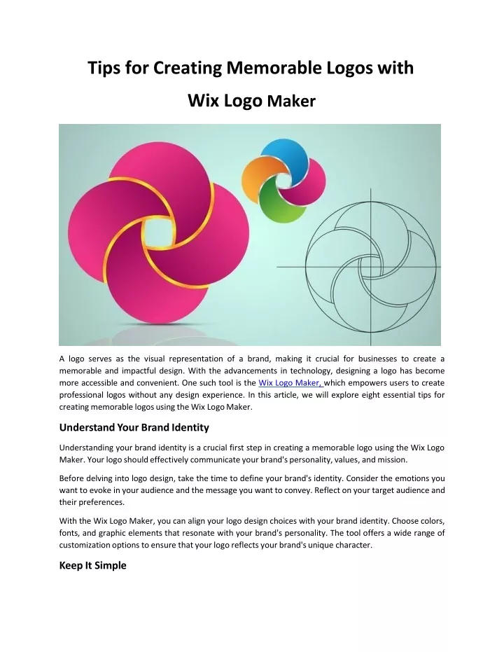 tips for creating memorable logos with wix logo maker