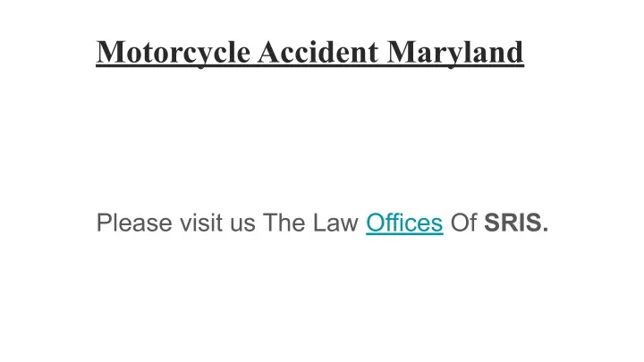 motorcycle accident maryland