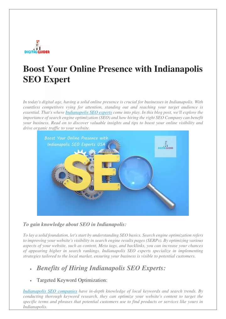 boost your online presence with indianapolis