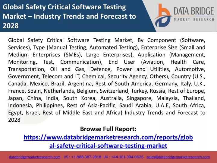 global safety critical software testing market