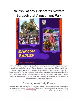 rakesh rajdev celebrates navratri spreading