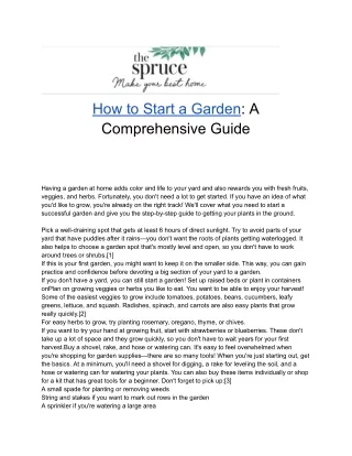 How to Start a Garden