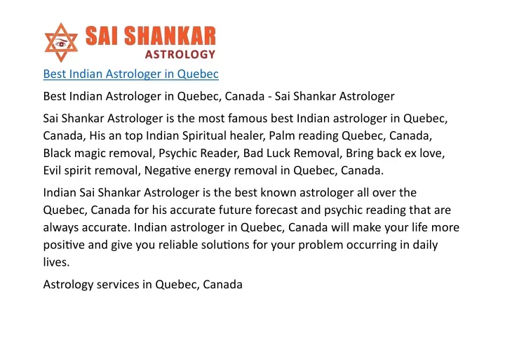 best indian astrologer in quebec