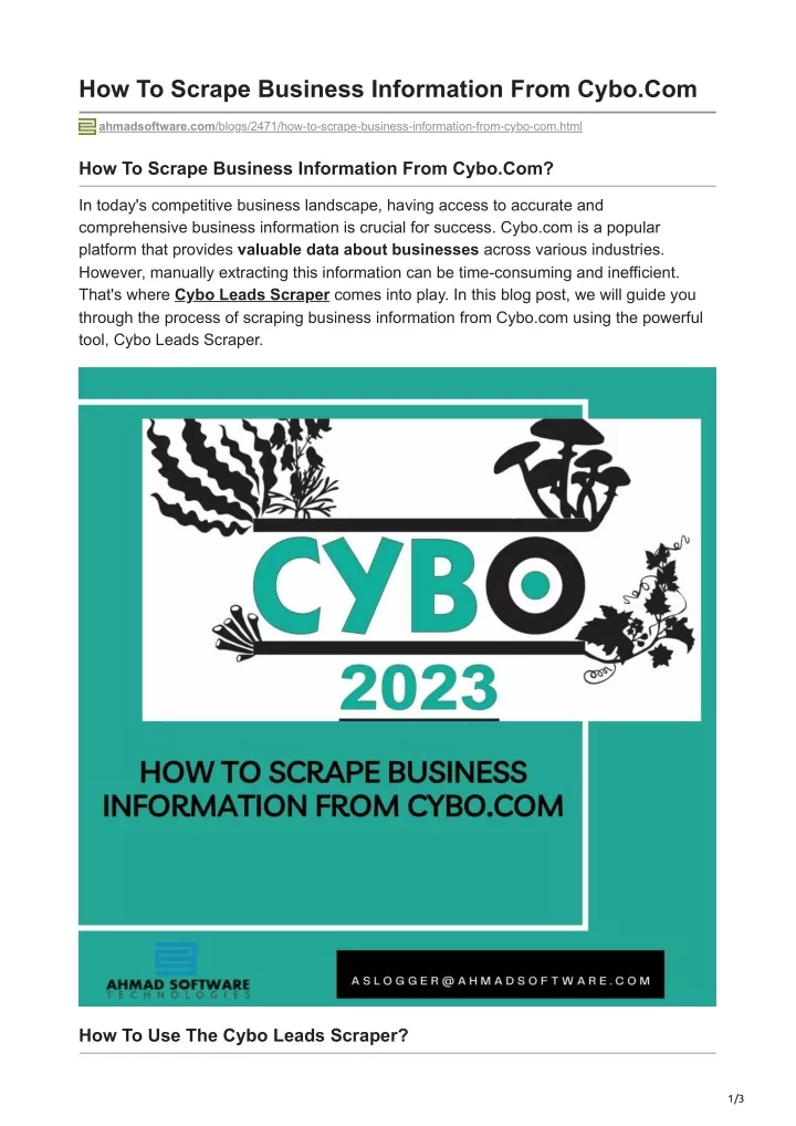 how to scrape business information from cybo com