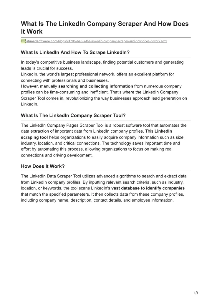 what is the linkedin company scraper and how does