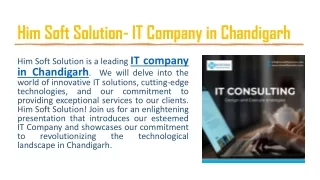 Him Soft Solution- IT Company in Chandigarh