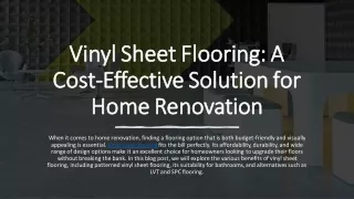 Vinyl Sheet Flooring A Cost-Effective Solution for Home Renovation_