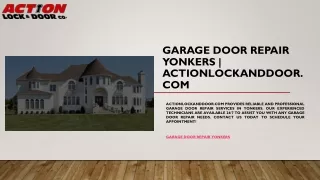 Garage Door Repair Yonkers | Actionlockanddoor.com