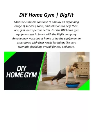 DIY Home Gym | BigFit