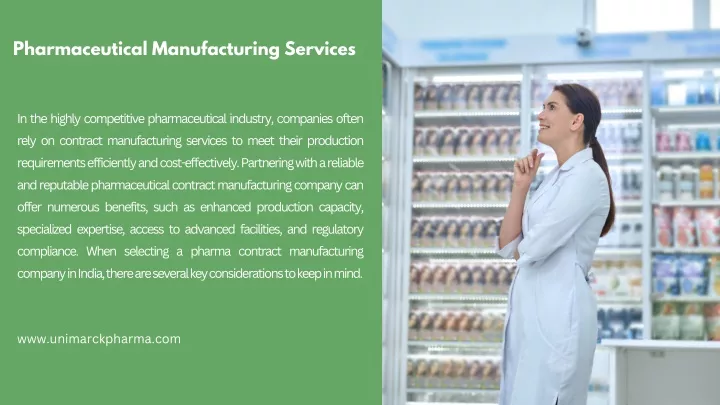 pharmaceutical manufacturing services