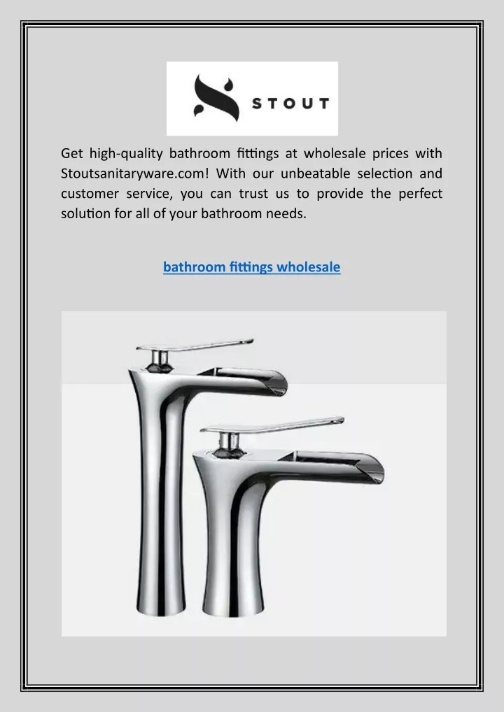 get high quality bathroom fittings at wholesale