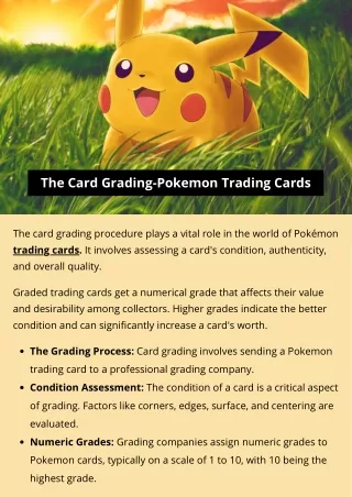 the card grading pokemon trading cards