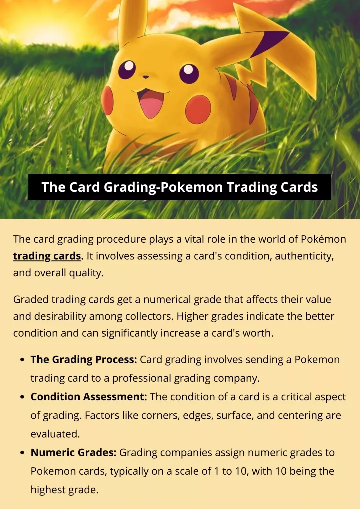 the card grading pokemon trading cards