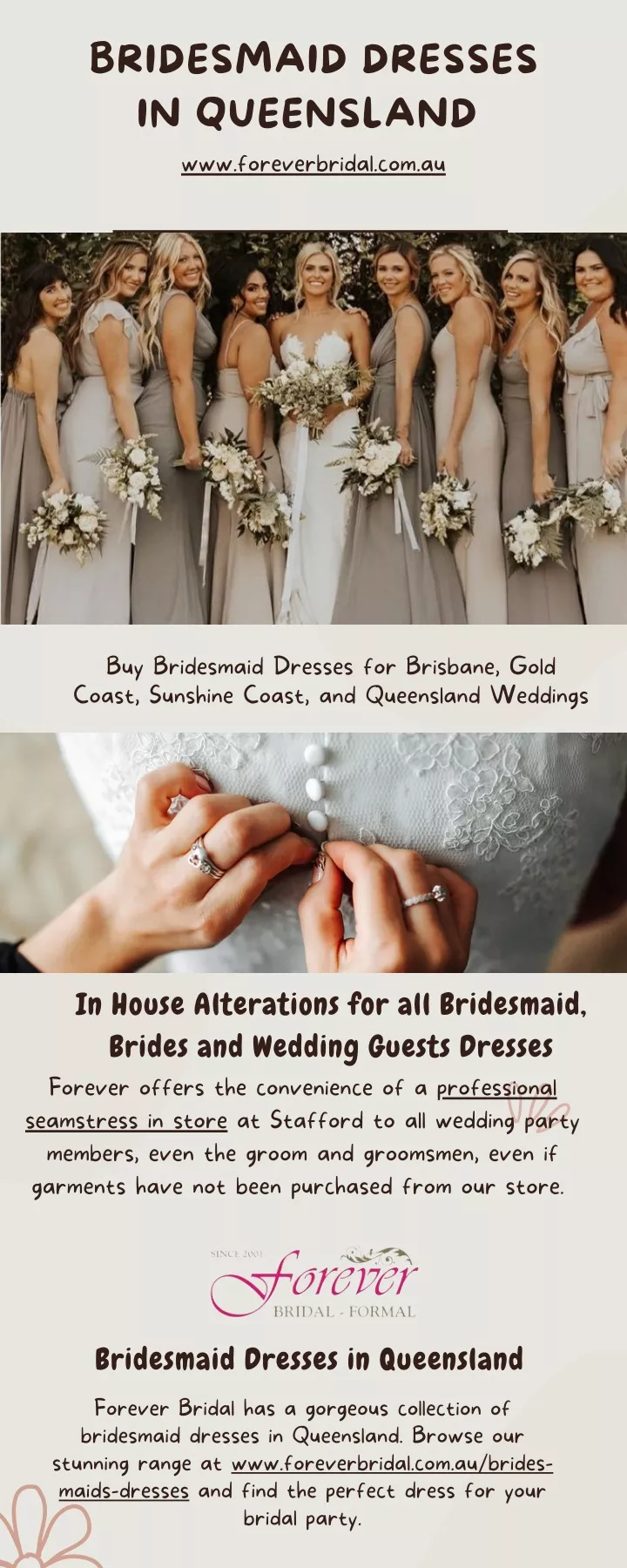 bridesmaid dresses in queensland